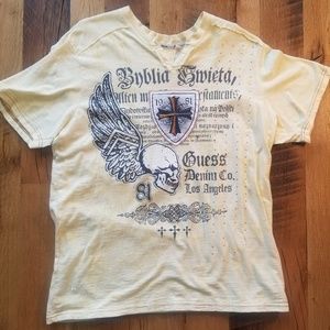 ⚡GUESS Men's V-Neck Tee with Gold Beading | Medium